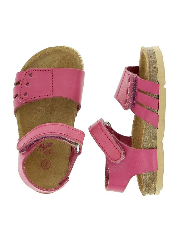 Baby girls' leather sandals CBFNUVEL / 18SK37WED0E304