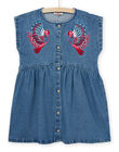 Short sleeve jean dress with parrot animation PAGOROB2 / 22W901O1ROBP274
