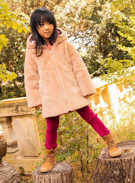 Reversible pink and hazelnut hooded parka SABIPARKA / 23W901D1PAR821