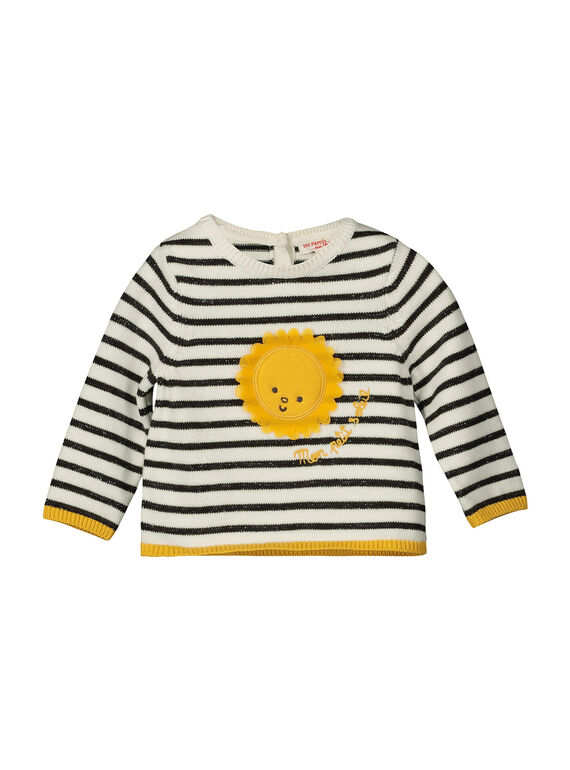 Baby girls' striped knit sweater FILIPUL / 19SG0921PUL001