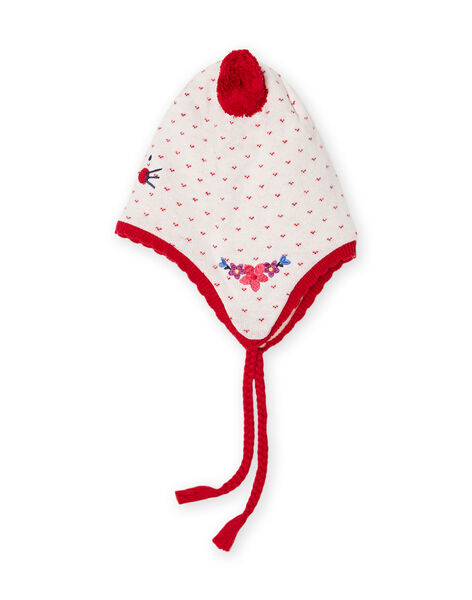 Baby girl jacquard knit hat with pompons MYIMIXBON / 21WI0951BON001