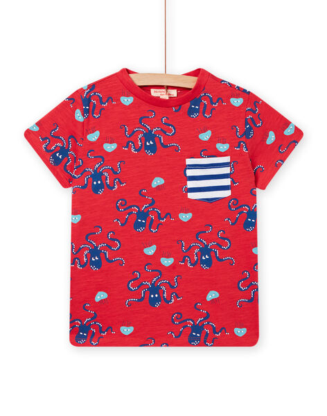 Child Boy Red Short Sleeve T-Shirt NOFICTI3 / 22S902U4TMCF524