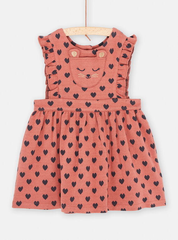 Baby girl blush dress with heart print SIFORROB1 / 23WG09K3ROBD300