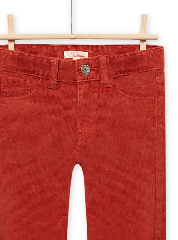 Child boy orange corduroy pants MOJOPAVEL7 / 21W902N3PANE408