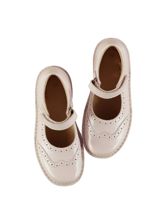 Girls' smart pearlised leather Mary-Janes FFBABPERF1 / 19SK3542D13030