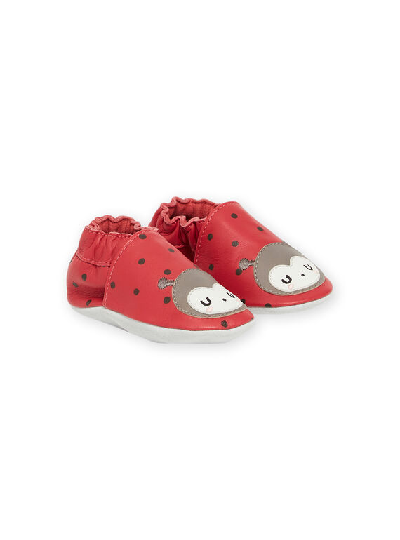 Baby girl yellow slippers with ladybug and polka dot print NICHOSCOCCI / 22KK3722D3S050