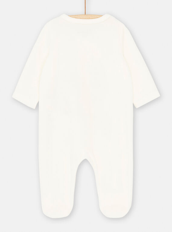 White and brown romper with long sleeves SOU2GRE3 / 23WF0521GREA001