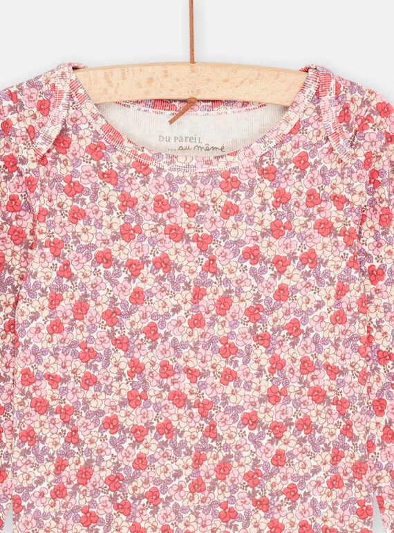 Off white bodysuit with floral print SEFIBODROSE / 23WH1372BDL001