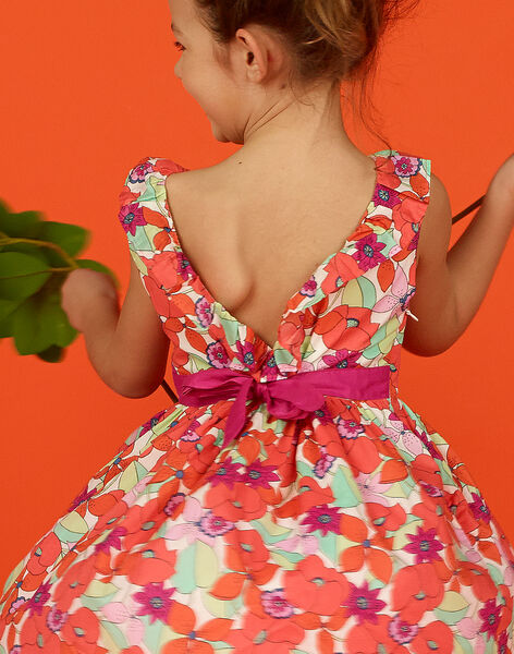 Girl's floral print sleeveless dress LAVIROB1 / 21S901U1ROB000