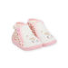 Pink and beige booties with giraffes designs baby girl