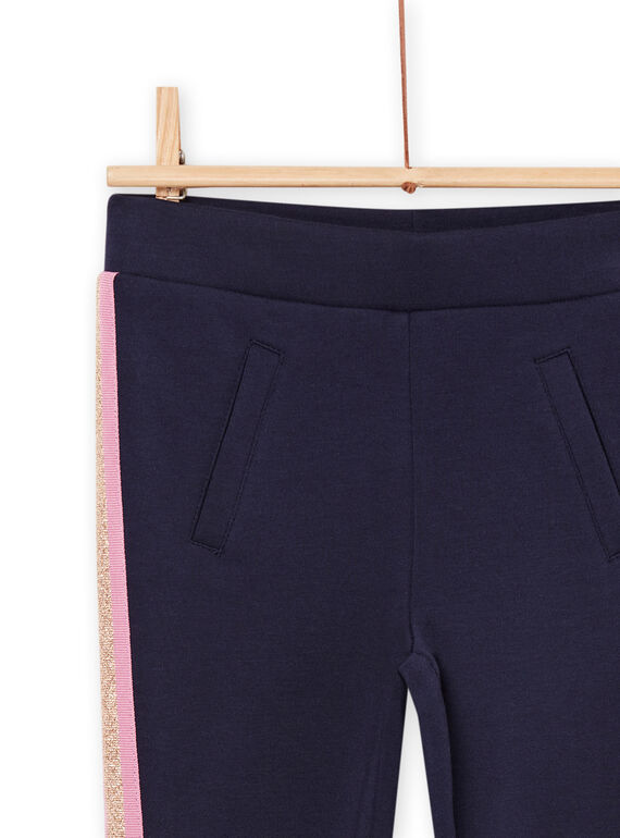 Navy blue soft pants with Lurex® band PAJOMIL1 / 22W901D3PAN070