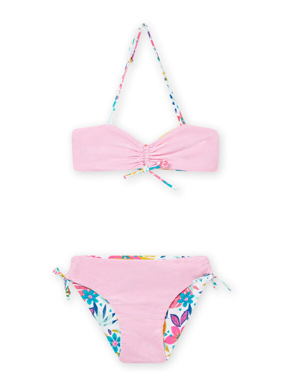 White reversible 2-piece swimsuit child girl NYABIK3 / 22SI01L1MAI000