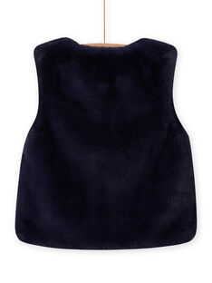 Reversible sleeveless faux fur vest blue night child MAPLACAR1 / 21W901O2CARC202