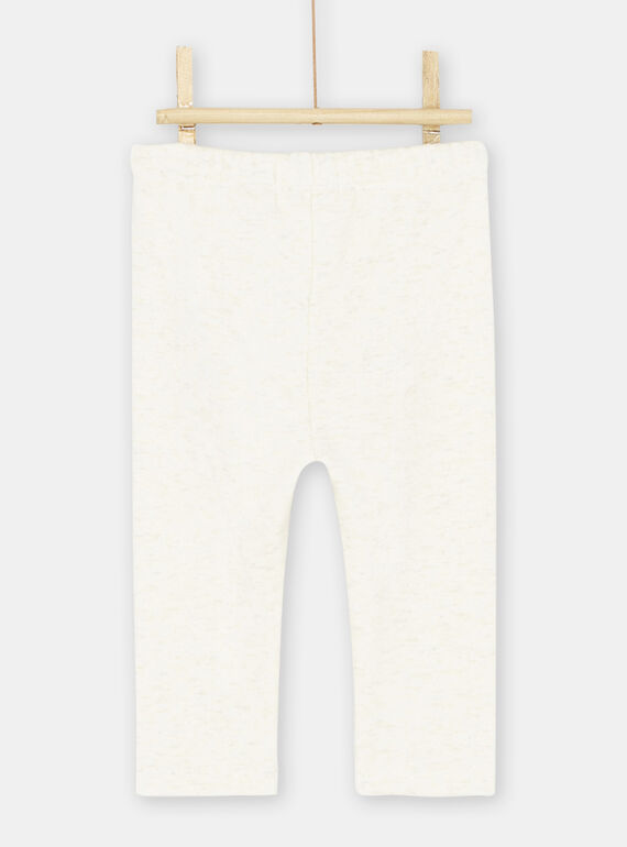 Baby girl beige pants with animal head embroidery SIJOPANDOU1 / 23WG09B2PANA011