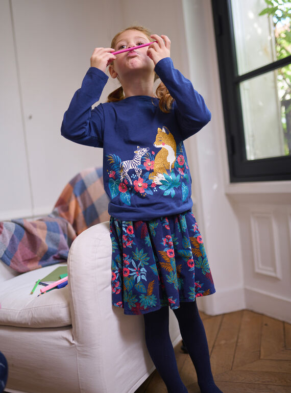 Long sleeve t-shirt with fox and zebra animation. PAMENTEE2 / 22W901U3TML713