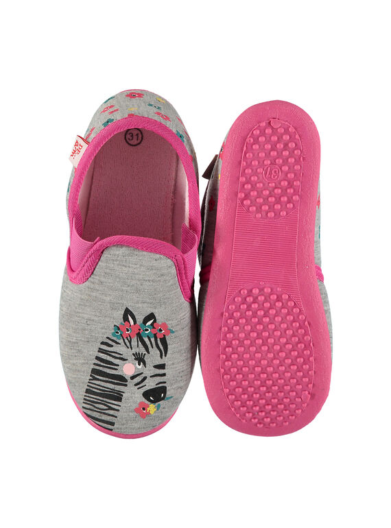 Girls' slip-on slippers FFSGZEBR / 19SK3531D0B943