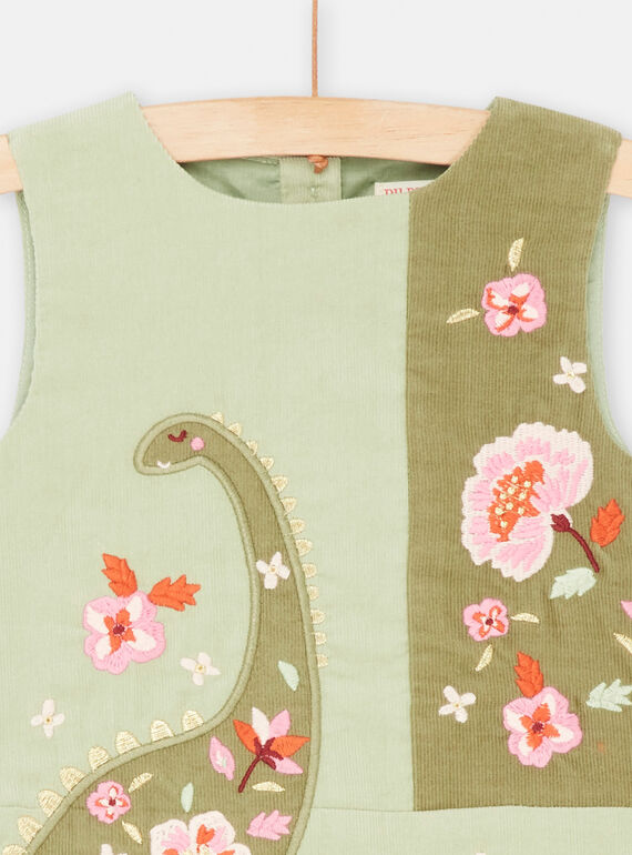 Baby Girl Green Velvet Dress SIVERROB2 / 23WG09J2ROB631