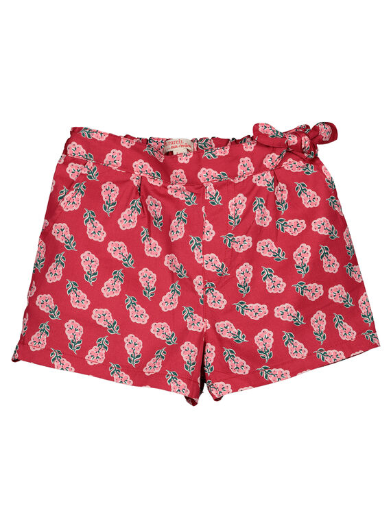 Girls' floral print shorts GAVESHORT / 19W90121SHOD318