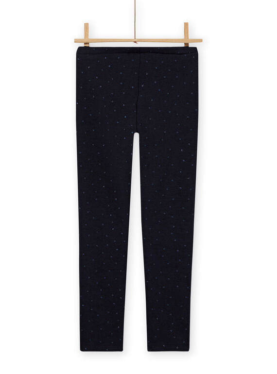 Girl's plain navy blue furry legging MAJOLEG1 / 21W901N1PAN070