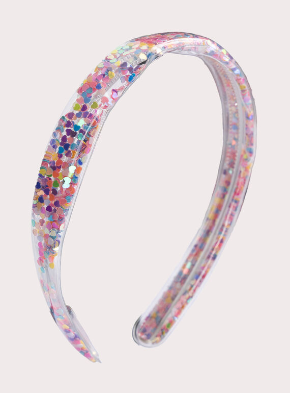 Multicolored glitter transparent headband for girls  VYAJOSERR3 / 24WI01L1TET099