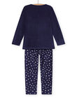 Girl's velvet leopard print pyjama set MEFAPYJSTA / 21WH1192PYJC202
