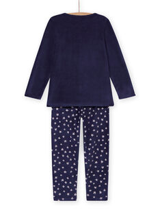 Girl's velvet leopard print pyjama set MEFAPYJSTA / 21WH1192PYJC202