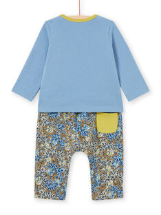 Baby boy's jungle animal T-shirt and pants set MUKAENS / 21WG10I1ENS020