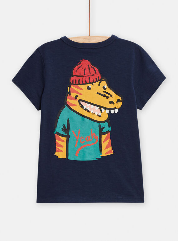 Boy's blue crocodile T-shirt TOJOTI3 / 24S902B3TMC705