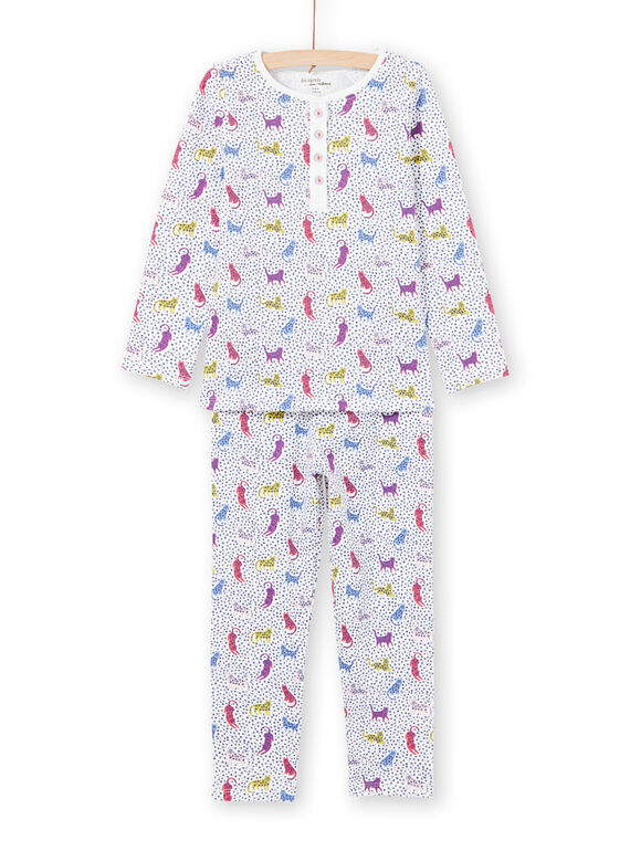 Girl's pyjama with polka dots and leopard print MEFAPYJPAN / 21WH1134PYJ001