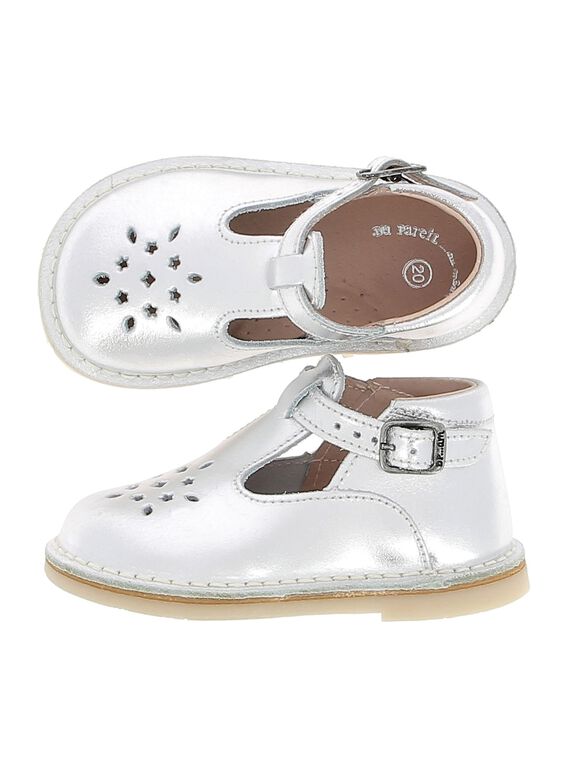 Baby girls' leather T-bar shoes CBFSALBASI2 / 18SK37W2D3H956
