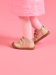 Baby girl light pink leather booties MIBOTIFLEXFI / 21XK3751D0F030
