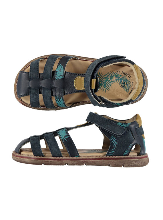 Boys' smart leather sandals FGSANDPALM / 19SK36D3D0E070