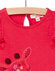 Baby Girl Pink Giraffe T-shirt NIFLATI / 22SG09R1TMCF510