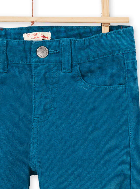 Boy's blue duck velvet pants MOJOPAVEL1 / 21W90213PAN714