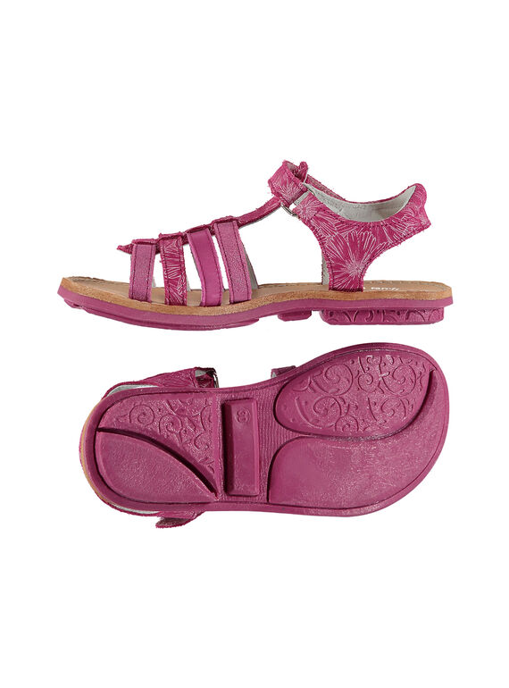 Girls? smart leather multi-strap sandals FFSANDMIN2 / 19SK35D1D0E304