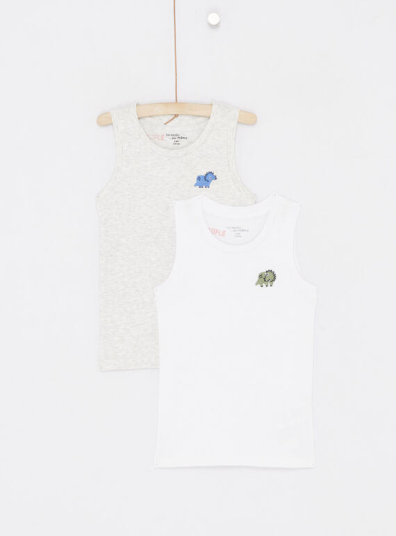 Set of 2 boys' white tank tops SEGODELDIN / 23WH1261HLI000