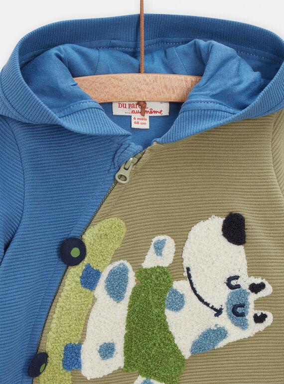 Khaki jacket with a dog design for baby boys VUGAGIL / 24WG1011GILG608