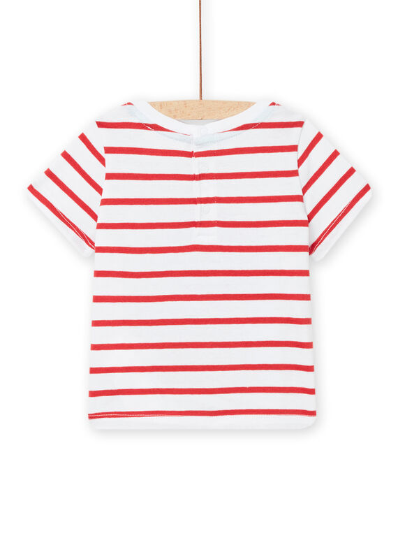 baby boy white, red and blue short sleeve t-shirt NUFICTI1 / 22SG10U3TMC000