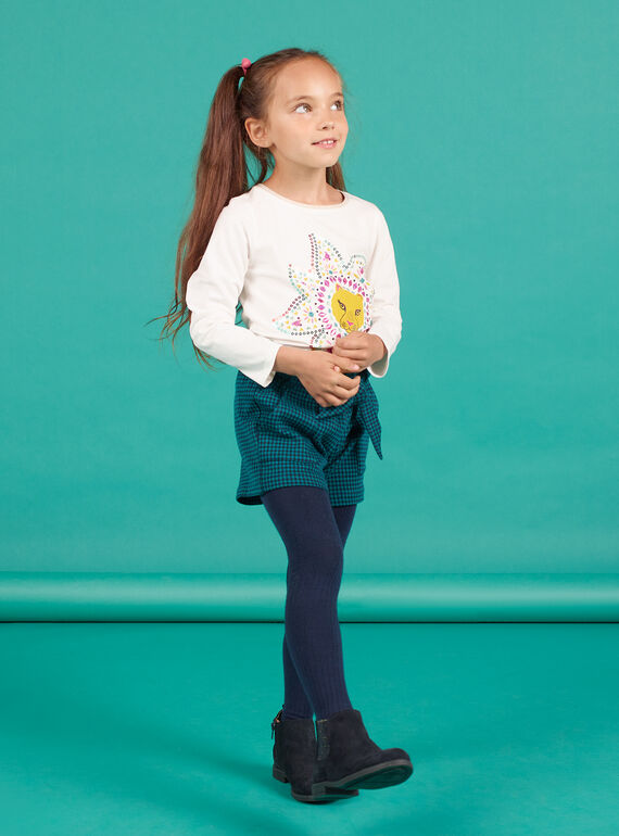 Girl's yellow and ecru t-shirt MATUTEE3 / 21W901K1TML001