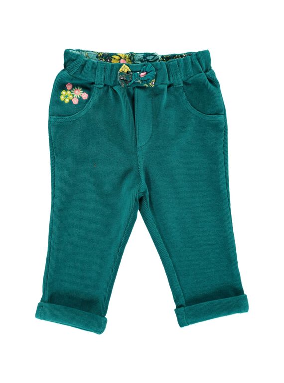 Baby girls' stretch velour trousers DIVEPAN / 18WG0971PAN714