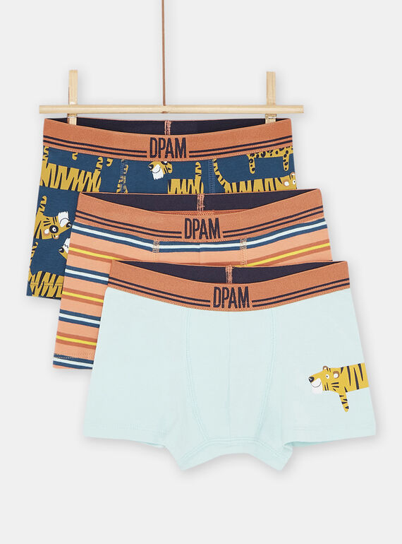 Boy's set of 3 apricot boxer shorts SEGOBOXTIG / 23WH1265BOX406