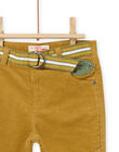 Corduroy pecan pants with belt PURHUPAN2 / 22WG10Q1PANI821