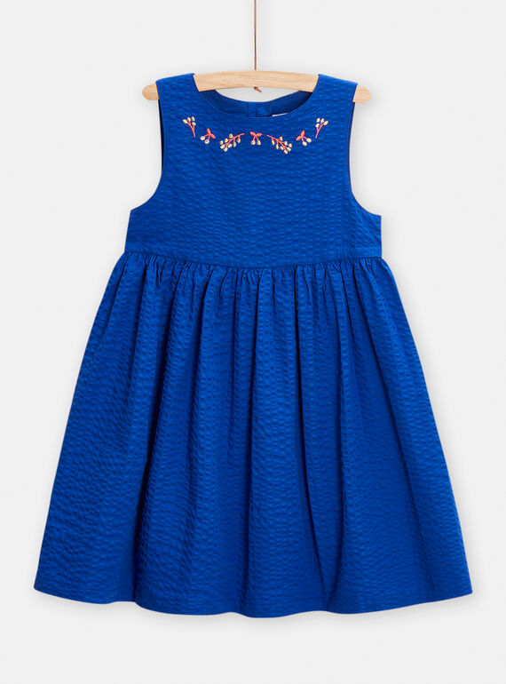 Girl's blue dress TAPAROB3 / 24S90122ROBC207