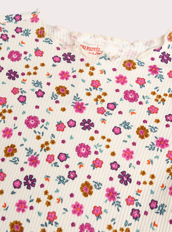  Floral printed T-shirt for girls  VAJOUTEE1 / 24W901J4TML001