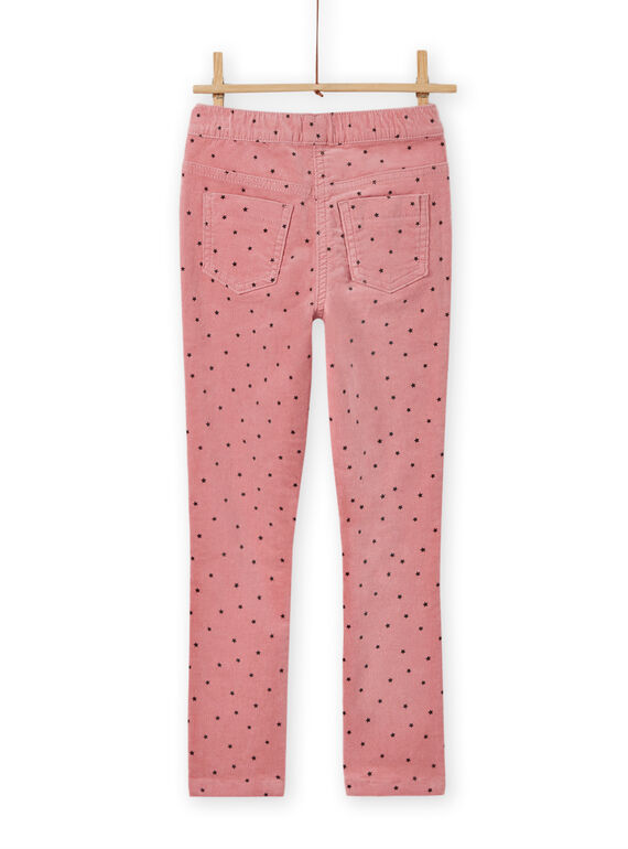 Girl's pink polka dot corduroy pants MAJOVEJEG3 / 21W901N3PANH700