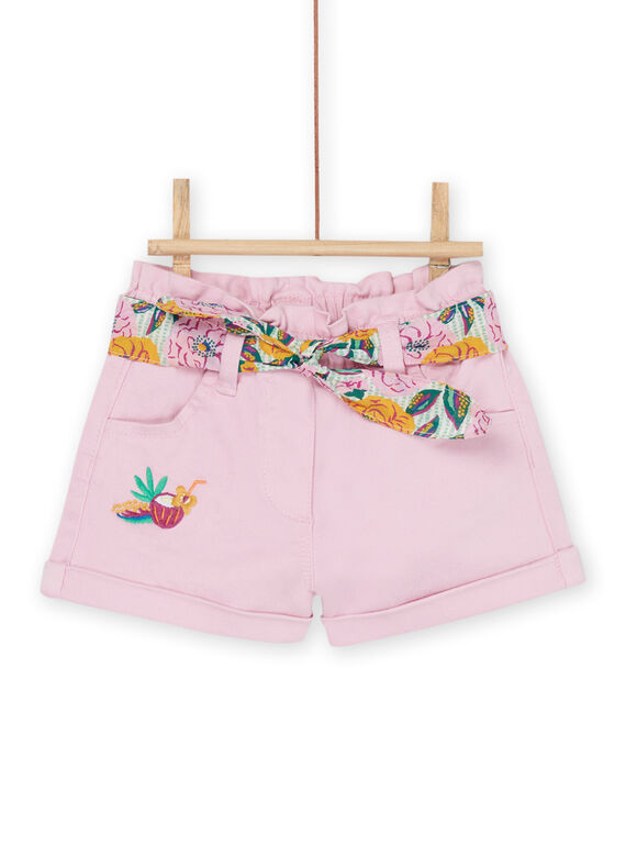 Pink shorts with floral print RIEXOSHO / 23SG09V1SHOD315