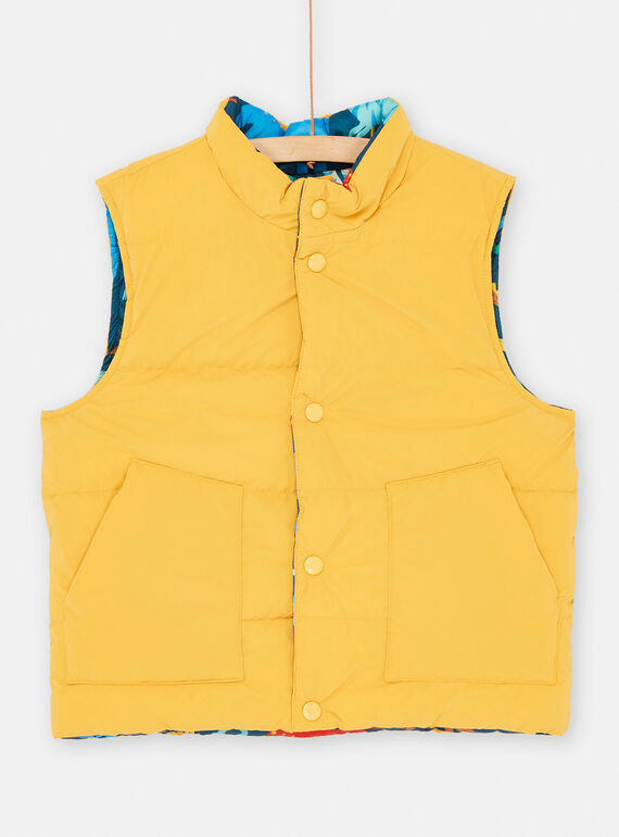 Reversible topaz and blue sleeveless jacket for boys SOVERDOU / 23W902J1BLOB118