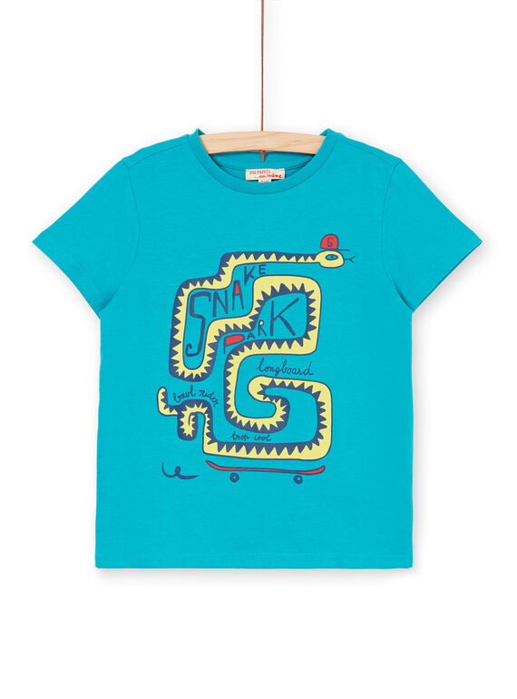 Turquoise T-shirt for boys LOJOTI8 / 21S902F4TMCC242