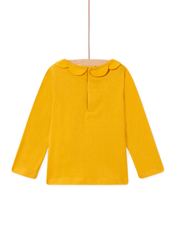 Baby girl saffron t-shirt with petal collar MISAUBRA / 21WG09P1TML109