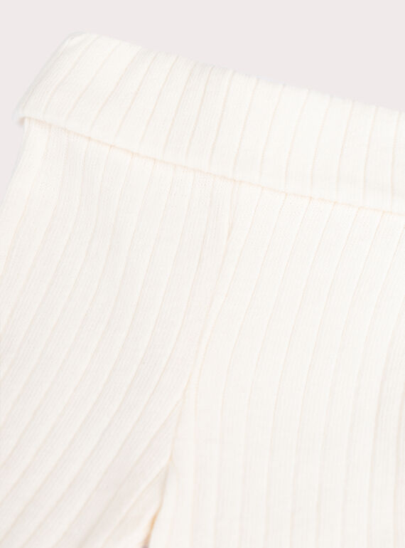 Ecru birth leggings in warm knit VOU1LEG / 24WF42C1CAL001